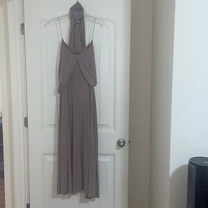 Lulu’s Tricks of the Trade Taupe Maxi Dress